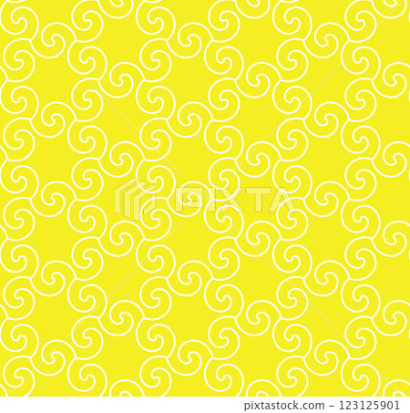 The geometric pattern with wavy lines. Seamless vector background. White and yellow texture. Simple lattice graphic design The geometric pattern with wavy lines. Seamless vector background. White and yellow texture. Simple lattice graphic design 123125901