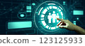 HR Manager hand selecting candidate for hiring. Human resources management, Recruitment, Employment, Headhunting business Concept. 123125933