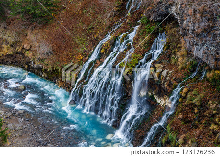Beautiful blue waterfalls in Hokkaido Beautiful blue waterfalls in Hokkaido 123126236