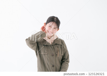 一名婦女的畫像她二十微笑的 一名婦女的畫像她二十微笑的 123126321