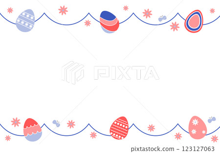 Easter frame with flowers and eggs 123127063