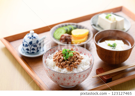 Japanese cuisine Natto on rice Japanese cuisine Natto on rice 123127465