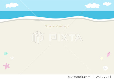 一張簡單的夏日留言卡,描繪的是平靜的海邊 一張簡單的夏日留言卡,描繪的是平靜的海邊 123127741