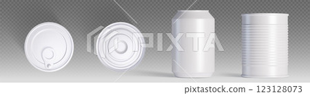 Tin can mockup top and side view set 123128073