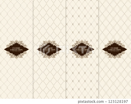 Classic seamless pattern rhombus background illustration set 123128197