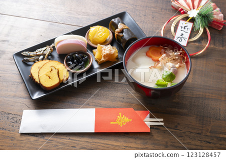 White miso soup and mini New Year's dishes 123128457