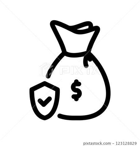 A clean and simple icon for protected cash account 123128829