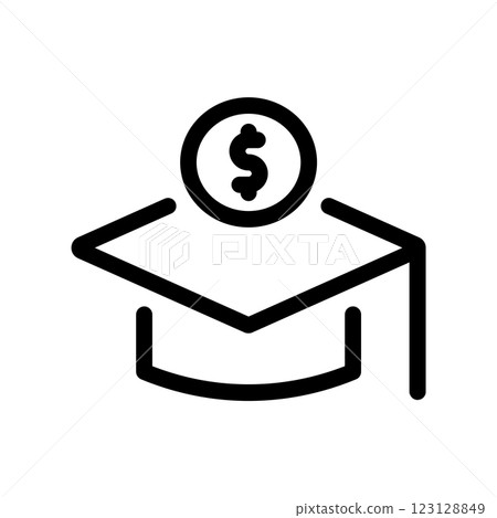 A clean and simple icon for paid education A clean and simple icon for paid education 123128849