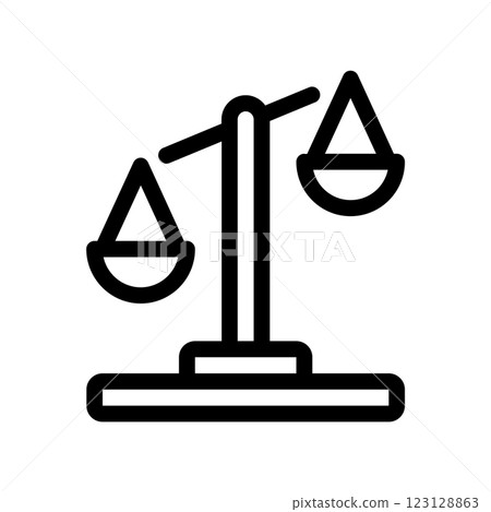 A clean and simple icon for scales of justice 123128863