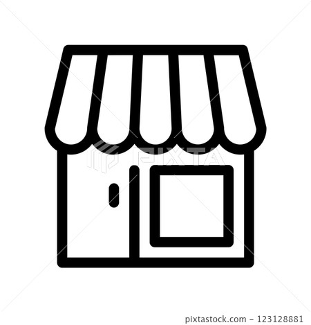 An uncomplicated icon illustration of store building 123128881
