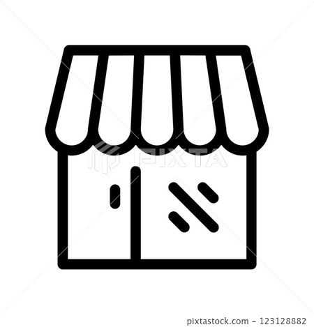 A clean and simple icon for store building 123128882