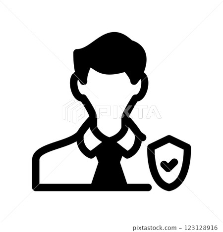 A simple vector icon representing office worker, confirmed 123128916
