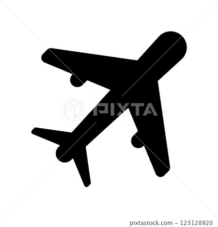 A simple vector icon representing airplane 123128920