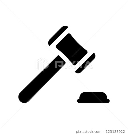 A simple vector icon representing judicial gavel 123128922