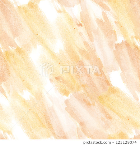 Watercolor seamless pattern with soft beige and terracotta brush strokes isolated. Hand painted artistic repeat texture for sunny wrapping paper, summer textile prints, digital backgrounds. 123129074