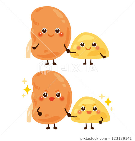 腎上腺和腎臟字符手牽手 腎上腺和腎臟字符手牽手 123129141