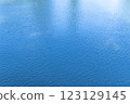 Blue water surface with ripples. 123129145