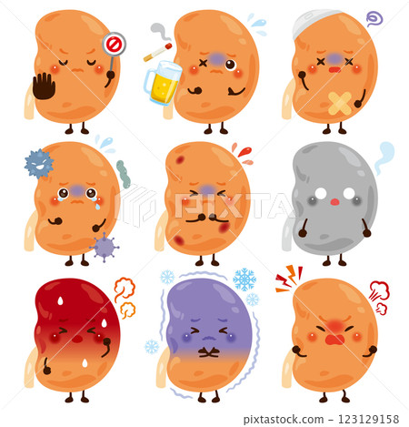 Kidney characters in various states 123129158