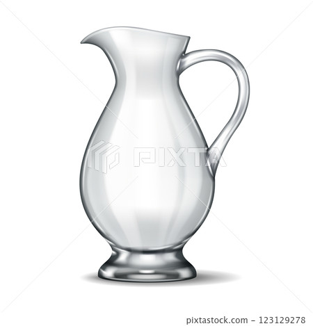 Modern angular glass pitcher with sleek design 123129278