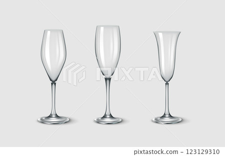 Champagne glasses with unique modern shape 123129310