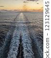 Sunset and wake 123129645