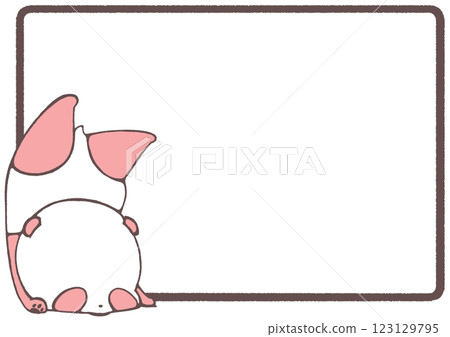 A frame background of a baby panda falling over and upside down (red) 123129795