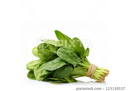 Fresh spinach on a white background 123130537