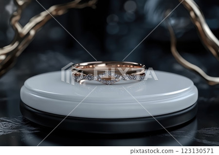 Luxury ring: exquisite adornment, radiant design, timeless elegance, refined beauty, opulent band, shimmering gemstone, intricate detail, crafted treasure, precious material, lavish brilliance. 123130571