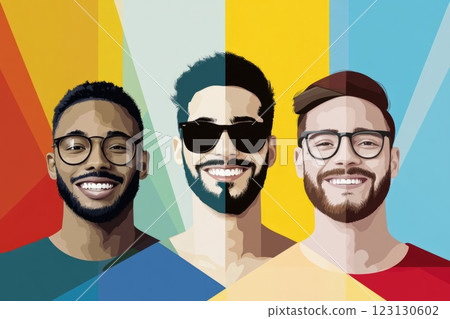 National laugh day: international happiness celebration, cheerful individuals, joyful men, smiling women, diverse multicultural unity, polyethnic harmony, global inclusivity, intercultural festivity. National laugh day: international happiness celebration, cheerful individuals, joyful men, smiling women, diverse multicultural unity, polyethnic harmony, global inclusivity, intercultural festivity. 123130602