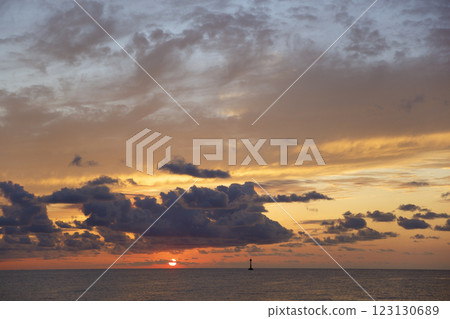 Sunset seen from Sado Oma Port Sunset seen from Sado Oma Port 123130689