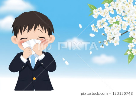 Allergy to plants concept: seasonal bloom, floral trigger, respiratory irritation, red eye, nasal sneeze, environmental factor, pollen spread, immune defense, sensitive symptom, spring condition. Allergy to plants concept: seasonal bloom, floral trigger, respiratory irritation, red eye, nasal sneeze, environmental factor, pollen spread, immune defense, sensitive symptom, spring condition. 123130748