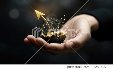 Dynamic Growth: glowing data, rising chart, economic success, analytics trend, futuristic arrows, strategic insights, visual development, upward trajectory, financial innovation, performance metrics Dynamic Growth: glowing data, rising chart, economic success, analytics trend, futuristic arrows, strategic insights, visual development, upward trajectory, financial innovation, performance metrics 123130790