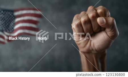 African-American history month: cultural recognition, black heritage, social progress, civil rights milestones, historic achievements, influential leaders, equality advocacy, community pride movement. 123130800