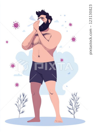 Sick individual moment: sneezing act, tissue aid, mask barrier, virus defense, cold relief, respiratory concern, illness prevention, germ reduction, personal care, seasonal condition response. Sick individual moment: sneezing act, tissue aid, mask barrier, virus defense, cold relief, respiratory concern, illness prevention, germ reduction, personal care, seasonal condition response. 123130823