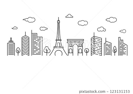 paris skyline drawing 123131153
