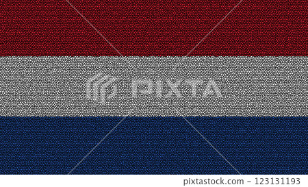 Netherlands flag in an abstract mosaic style, creative geometric tile patterns. 123131193