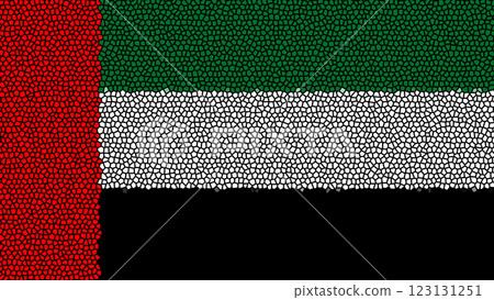 UAE flag in an abstract mosaic style, creative geometric tile patterns 123131251