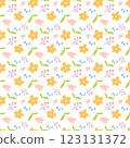 Floral vector seamless continuous print pattern, wallpaper, background, home textile print, seamless pattern, hand drawn pattern. 123131372