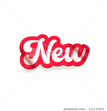 Red new sticker isolated on white. Price sticker, sale sticker, price tag, retro label, sale or discount sticker, promotional badge set, shopping label png 123131691