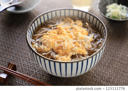 Warm soba noodles with egg (steaming) Warm soba noodles with egg (steaming) 123131776