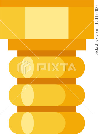 Architectural golden column providing support and representing strength, stability, and classical design, suitable for history, art, and construction projects 123132025