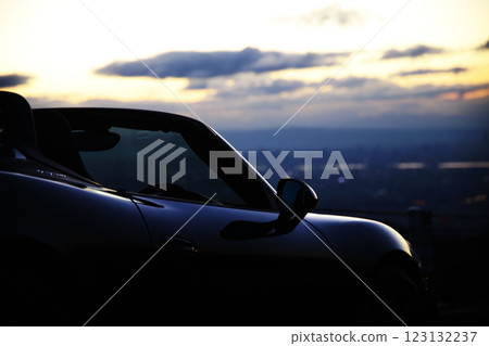 Glossy black open car 123132237