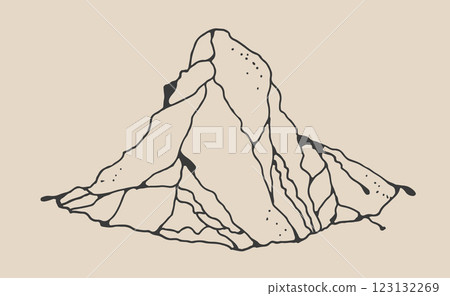 Mountain vector hand drawn illustration Mountain vector hand drawn illustration 123132269