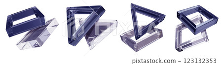 3D dark glass geometric shape, futuristic rectangle acrylic figure, glossy transparent flying object 3D dark glass geometric shape, futuristic rectangle acrylic figure, glossy transparent flying object 123132353