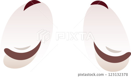 Two happy and stylized eyes are looking forward, creating a simple yet expressive vector illustration, perfect for various design applications 123132378
