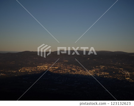 Liberec cityscape at sunset from jested mountain, czech republic 123132623