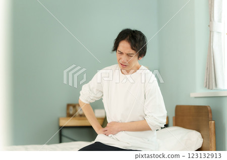 Middle-aged man in poor health 123132913