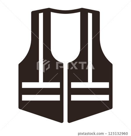 Safety vest jacket, security and worker uniform wear, workwear icon. 123132960
