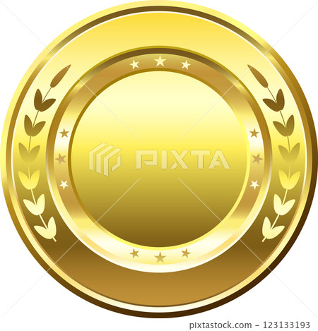 Golden seal adorned with a laurel wreath and shining stars, symbolizing quality, achievement, and certification, exuding elegance and prestige for any award or recognition Golden seal adorned with a laurel wreath and shining stars, symbolizing quality, achievement, and certification, exuding elegance and prestige for any award or recognition 123133193