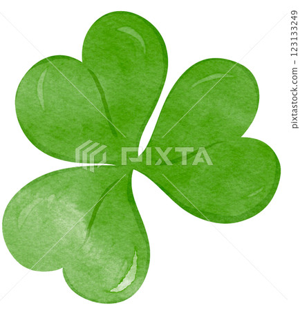 Green Shamrock 3 Leaf Cover Watercolor vibrant Green Shamrock 3 Leaf Cover Watercolor vibrant 123133249